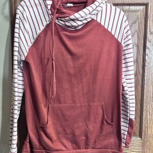 Striped Hoodie with Kangaroo Pocket